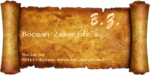 Bocsan Zakariás névjegykártya